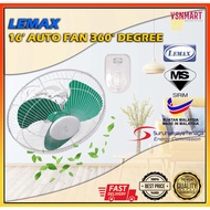 LEMAX AF-16G 16 inch AUTO FAN 360° Degree SIRIM Approved KIPAS SILING AUTO ANGIN KUAT {1 YEAR WARRANTY }