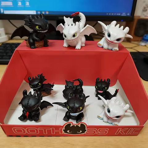 6pcs Cute Cartoon Characters How To Train Your Dragon Toothless Series Of Creative Model Desktop Dec