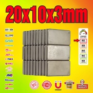 SUPER STRONG Square NEODYMIUM MAGNET 20x10x3mm - 20 x 10 x 3 mm
