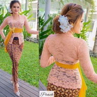 Setelan Kebaya Brokat Sofia Stretch dan Rok Kamen Moscreft Songket Batik Selendang Pengantin Pesta W