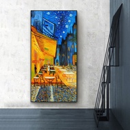 Perilla-Van Gogh ที่มีชื่อเสียง "Open Air Cafe" วิวถนนการพิมพ์ผ้าใบผ้าใบวาดภาพพิมพ์ภาพจิตรกรรมฝาผนัง