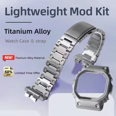 GMW-B5000 titanium alloy mod kit for G-SHOCK Casio 3459 gmw-b5000 case bracelet MRG-B5000 bezel watc