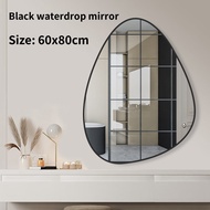 Irregular Bathroom Mirror with Droplet Shaped Golden Border Dressing Mirror Bedroom Makeup Mirror Li