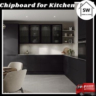 Chipboard Black Colour melamine Board Surface 16mm Cabinet Door Chipboard With Abs Edging Kabinet Pi