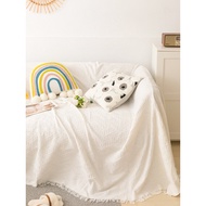sarung sofa sofa cover Ins Style Cream Single Double Cover Cloth Sofa Blanket