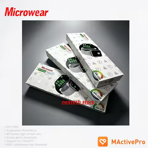 Microwear W12 Pro Amoled Screen Upgraded W11 Pro Series 12 11 Smartwatch 46mm Local Memory W12pro Se