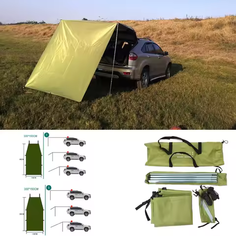 Car Side Awning Rooftop Tent Waterproof Side Tent 5-8 People Outdoor Camping Anti-UV Shelter Shade S