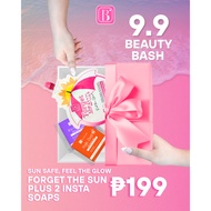 9.9 Instabeaute Forget the Sun feel the Glow Sunscreen + 2 Random Instabeaute Soaps for 199 pesos