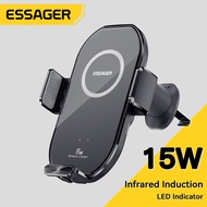 Essager QI 15W Car Mounts Wireless Chargers Car Phone Holder Aircon Vent Fast Charging For iPhone Huawei Xiaomi Samsung Cellphone
