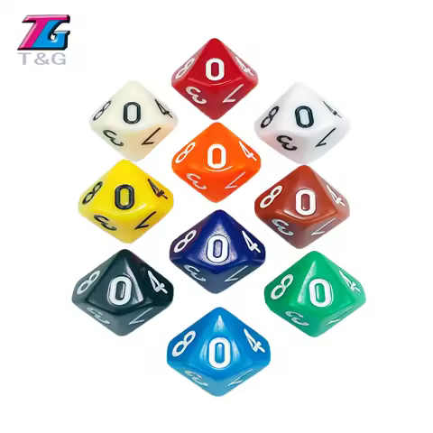Colorful D10 Dice Set Opaque Effect for DND Game 10 Side Digital Number 0-9 for Rpg Game