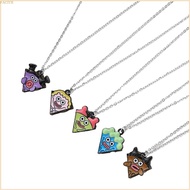 FACY 5 Pieces Cartoon Pizza Charm Necklace Magnetic Necklace Friendship Necklaces