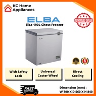 Elba 190L Chest Freezer | Universal Caster Wheel | EF-E1915(GR) | 1 Year General Warranty | 5 Years Motor Warranty