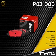 ผ้าเบรคหน้า TOYOTA VIOS J E G / YARIS J E G - BREMBO P83086 - เบรก เบรมโบ้ วีออส ยาริส 04465-52200