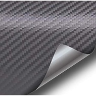 Gunmetal Dark Grey 3D Carbon Fiber Vinyl Wrap Roll - 1.5ft x 5ft with Air Release Technology