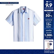 Tommy Hilfiger เสื้อเชิ๊ต ผู้ชาย รุ่น DM0DM22789 C3Q - สีน้ำเงิน ทรง Relaxed