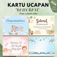 WELCOME TO THE WORLD BABY GREETING CARD BABY/WELCOME LITTLE ONE BABY BIRTH SOUVENIR ART PAPER UK 5X7