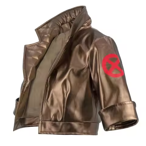 ABC123WENAM Women Hero High Waist PU-Leather Coat Anime X-Men Rogue Anna Marie Casual Jacket Cosplay