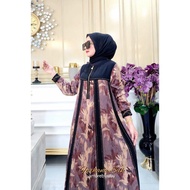 Farhana Dress Muslim Brownsilk Gamis Kekinian Motif Terbaru Bunga