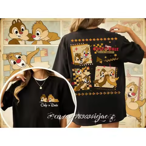 2026 Chip 'n' Dale Rescue Rangers Oversized Cotton Unisex Adult Kids T-Shirt Family Summer Quick-dry
