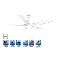 DEKA 56" DESIGNER REMOTE CEILING FAN WITH LED LIGHT