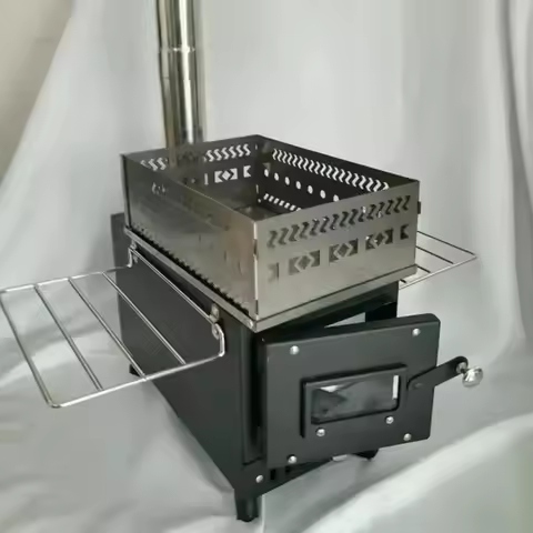 Foldable Sauna Stone Frame, Charcoal Fire Box, Heat-resistant Wood Stove, Sauna, Hiking, Fishing, Co