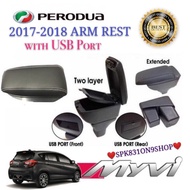 Myvi (2017-2019) Leather Arm Rest with USB Port