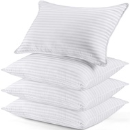 Utopia Bedding White Hotel Pillow Set of 4 -  Pillows for Side Back & Stomach Sleepers - Comfortable
