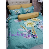 cadar dengan selimut high quality 3D COTTON BEDSHEET WITH COMFORTER 7 IN 1 SET