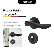 HITAM Purespa Simple Door Lock, Black Door Lock, Silent Magnetic Door Lock For Bedroom/Door Handle/Door Handle