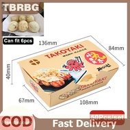 TBRBG 50pcs bạch tuộc bóng bao bì hộp Nhật Bản thực phẩm đường phố Takoyaki dùng một lần Takeaway Sn