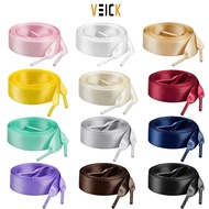 Set of 2 Satin Silk Sports Shoe Laces - Fashionable Ribbon Lace-Up Styling - VEICK