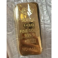 Simulation Dapeng Dr. Pang Swiss Gold Bar Gold Brick Gold Shop Bank Solid Copper Gold Plated 1000g S