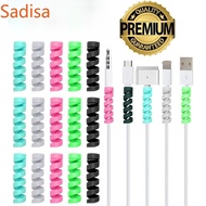 [Sadisa] Flexible Spiral Charging Cable Protector Wire Cord Organizer Silicone Tube Charger Saver fo