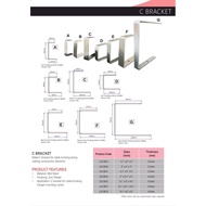 C -BRACKET 2 1/2" X 5"X 4" SIZE 2.5MM THICKNESS
