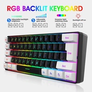 60% wired gaming keyboard, RGB backlight ultra compact mini keyboard, waterproof small compact 61 ke