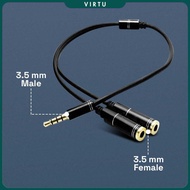 Overfly Splitter AUX 3.5mm Male to 3.5mm Female Headphone Mic 37cm - AV114