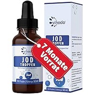 Vihado Iodine Drops High Dose, 7 Month Economy Pack, Thyroid Formula, Vegan, Faster than Iodine Tablets, 50 ml, 1100 Drops