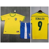 Children's Vintage Football Shirt 1998 Brazil JersI RONALDO KIDS KIT Jersey Set