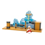 Super Mario Deluxe 2.5in Bowser's Air Ship Playset with Fire Mario Action Figure, Rope Ladder and Sc
