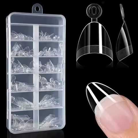 120pcs Half Cover Almond Pre-filed Nail Tips Half Matte XS Press on Fake Nail Extension for Small Ti