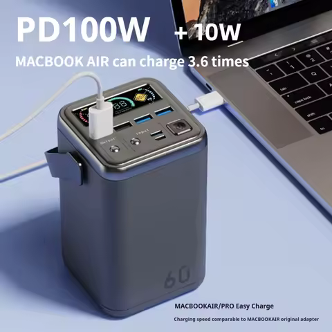 60000mAh PD100W Power Bank Large Capacity Portable USB C Fast Charging Power Station External Spare 