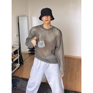 Hollow Knit Pullover Sweater Loose Pullover Outerwear