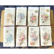 Combo 5/10 3D embossed glitter greeting cards, size 21,5 x 12 cm with envelope (random picture)