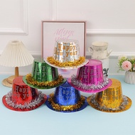 Creative New Party Hat Creative Laser Ribbon Dress Up Top Hat Creative Dress Up Props Ready stock