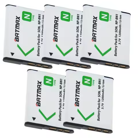 5Pcs NP-BN1 NP BN1 NPBN1 Batteries(1200mAh) for Sony Cyber-Shot DSC S750 DSC S780 W630 TX5 W310 T99 