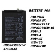 For Huawei P10 Plus P10P / Nova 5T / Honor8X / Honor View10 V10 / Nova3 / Nova4 Battery HB386589ECW 