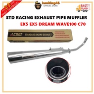 EX5 EX5 DREAM WAVE100 C70 APIDO STANDARD RACING EXHAUST PIPE MUFFLER /KING DRAG/NLK/RED LEO