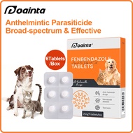 PUAINTA 6 Tabs Deworm Tablet for Dogs and Cats Droad-Spectrum Athelmintics Allergic Itch Relief Fenb