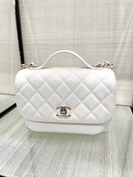 [pre-order] Chanel Quilted Small Business Affinity Flap Caviar Light Gold Hardware (White)