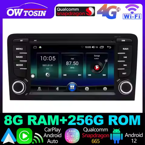 A76 UIS7870 Android 13 12G+256G Car GPS Radio Multimedia For Audi A3 S3 8P 2003-2013 4G WiFi CarPlay